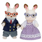 Calico Critters Chocolate Rabbit Grandparents