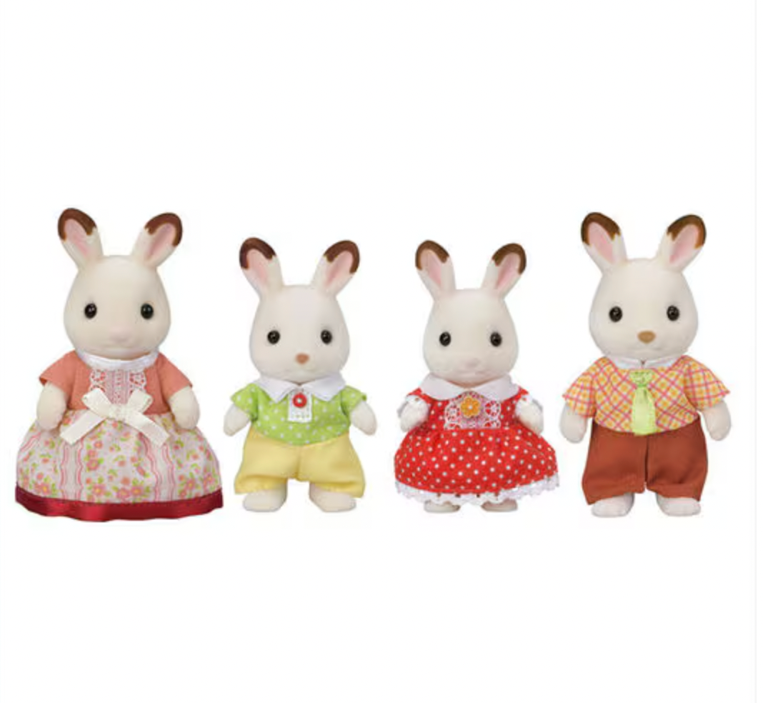 Calico Critter Chocolate Rabbit Family