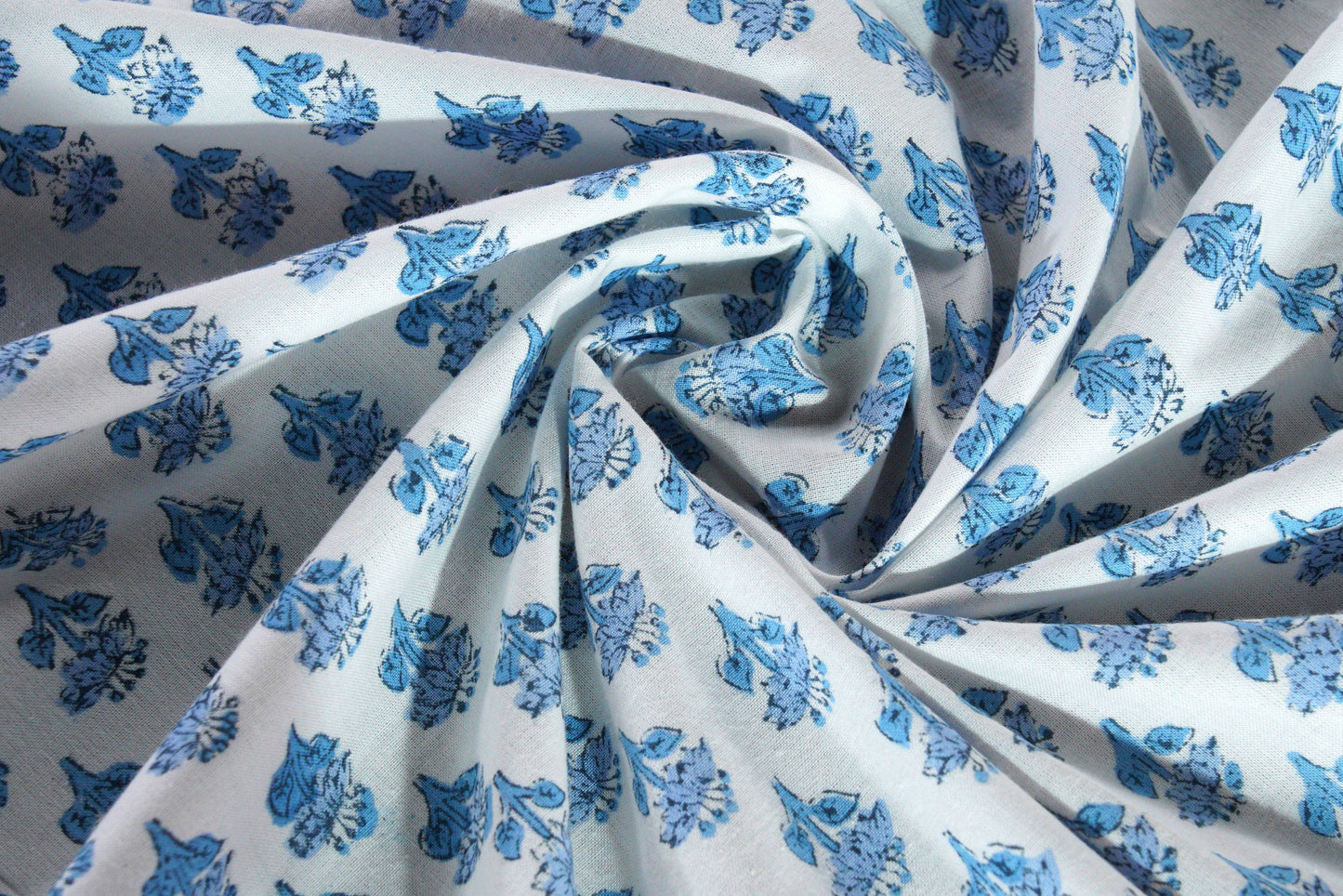 Apatite Blue Hand Block Printed Cotton tablecloth