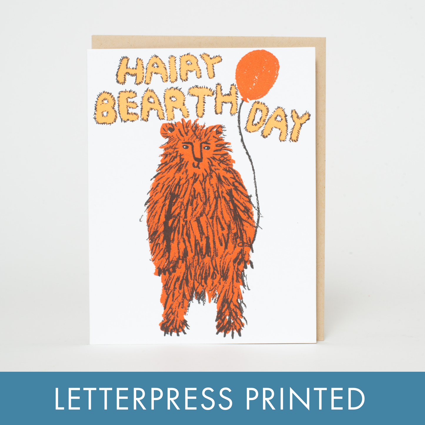 Birthday Bear Punny Letterpress Greeting Card by Egg Press
