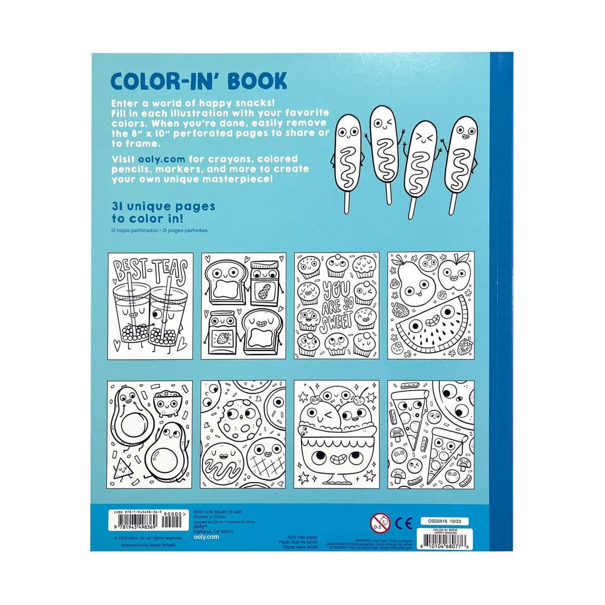 118-306 - Color-in' Book: Happy Snacks (8" x 10")