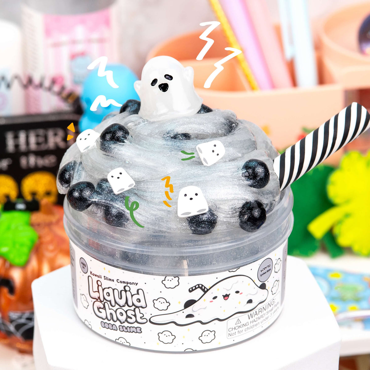 Liquid Ghost Boba Clear Signature Dome™ Slime
