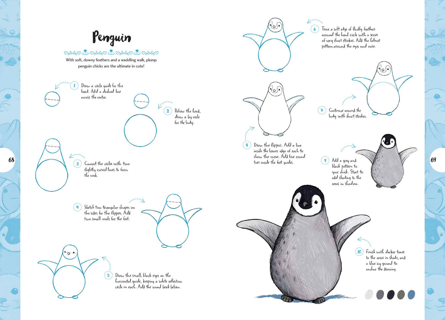 10 Step Drawing: Cute Animals