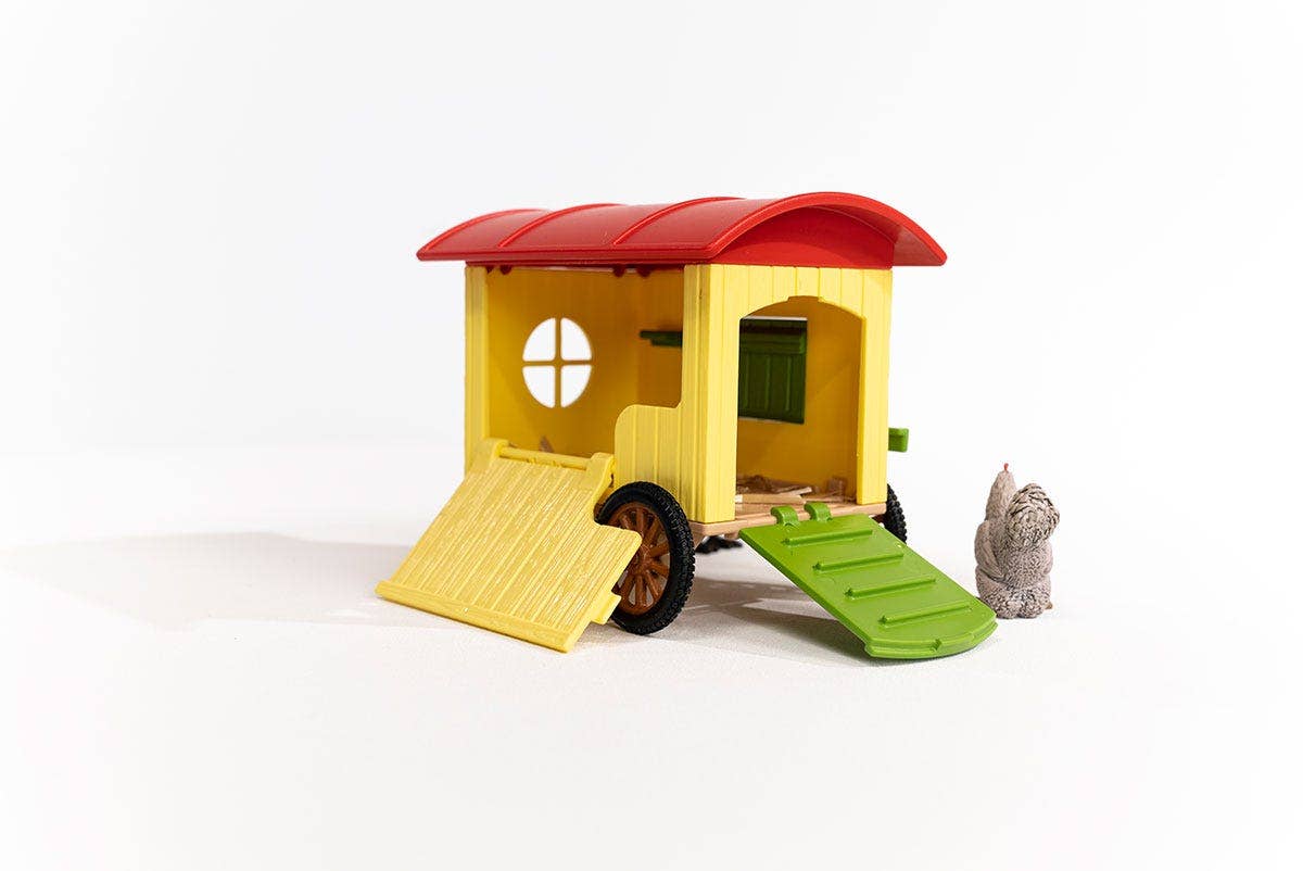 Mobile Chicken Coop Farm Figurine Toys Play Set