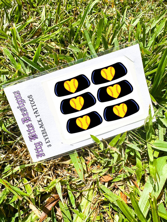 Softball Eye Black Temporary Tattoos
