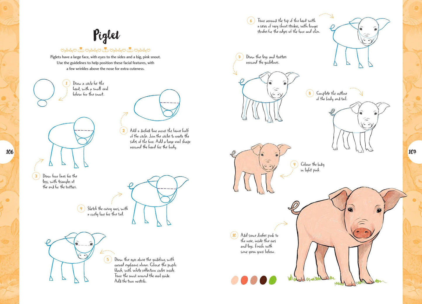 10 Step Drawing: Cute Animals