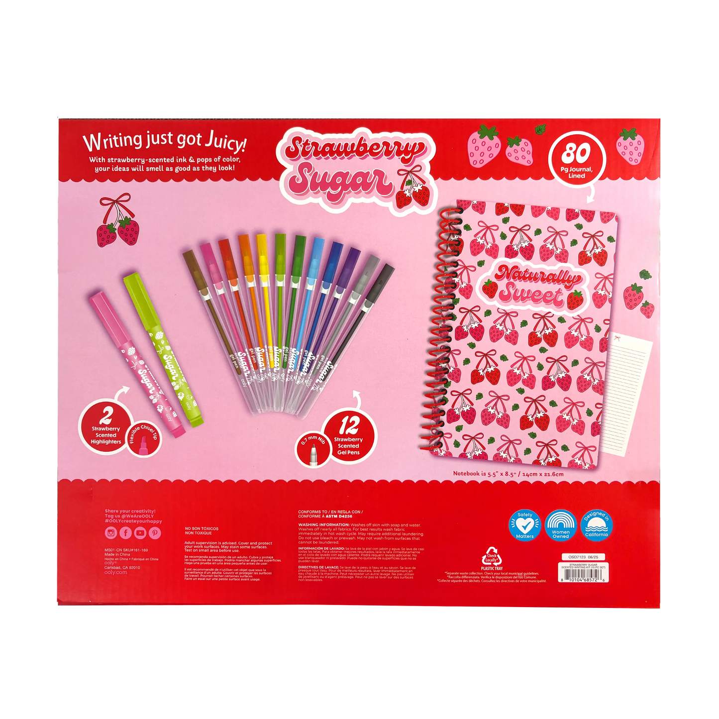 Strawberry Sugar: Scented Gel Pen & Highlighter Writing Kit