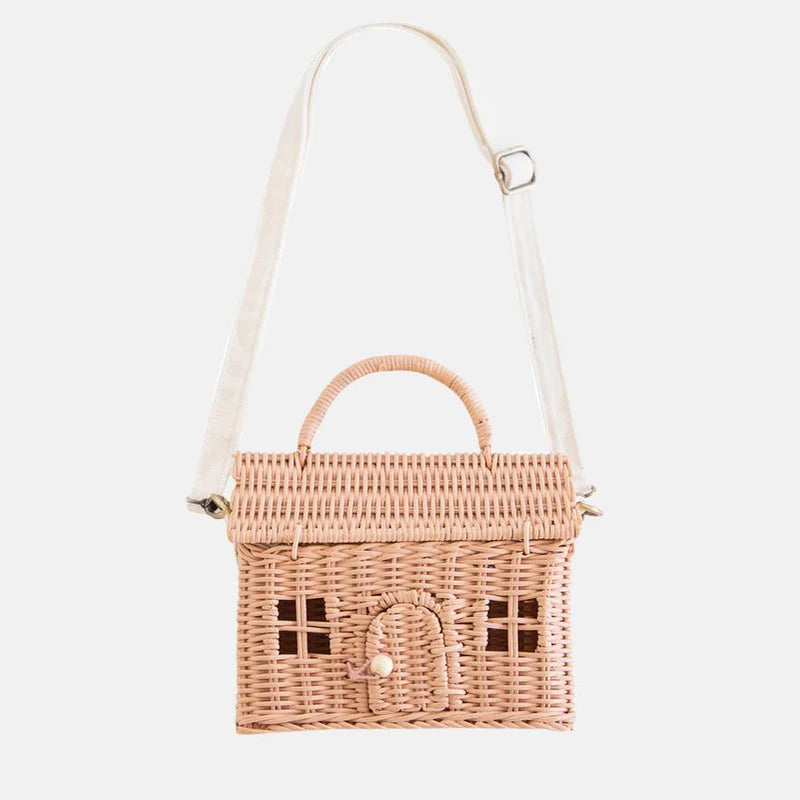 Rattan Casa Bag - Rose