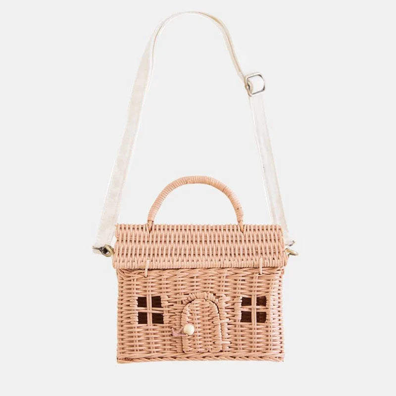 Rattan Casa Bag - Rose