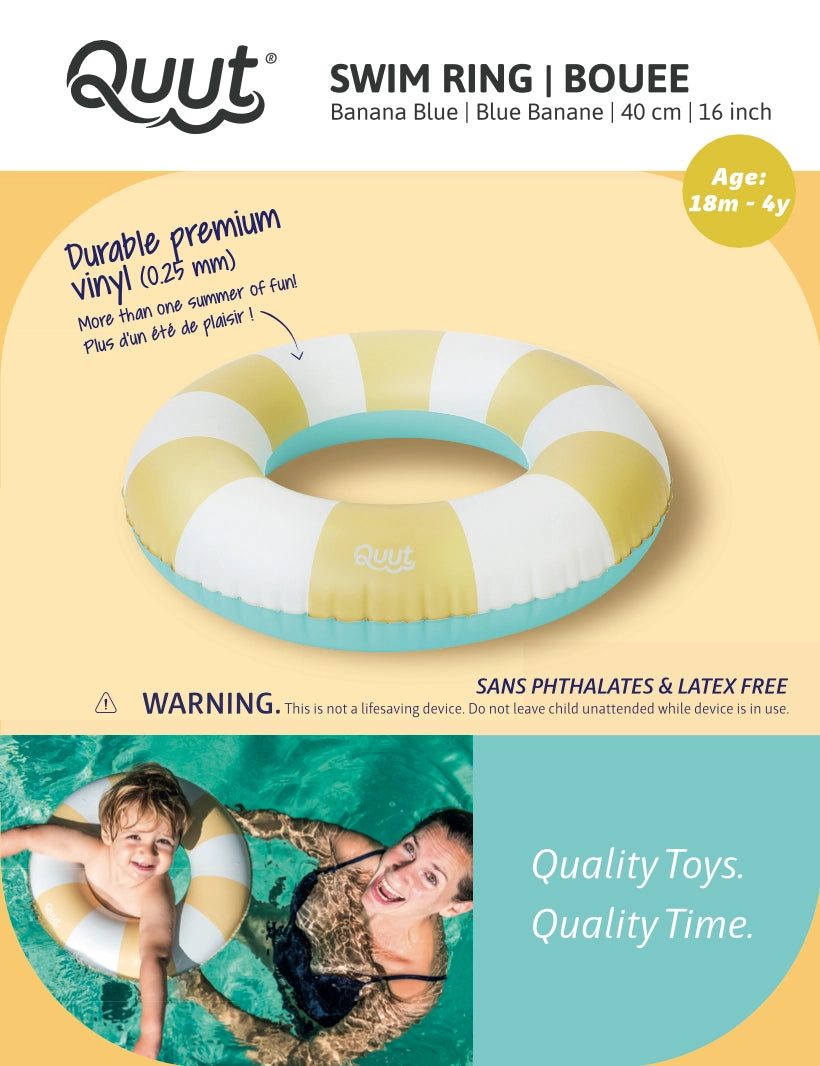 Quut Swim Rings Small - Banana Blue - Small Size Swim Ring 16 Inch