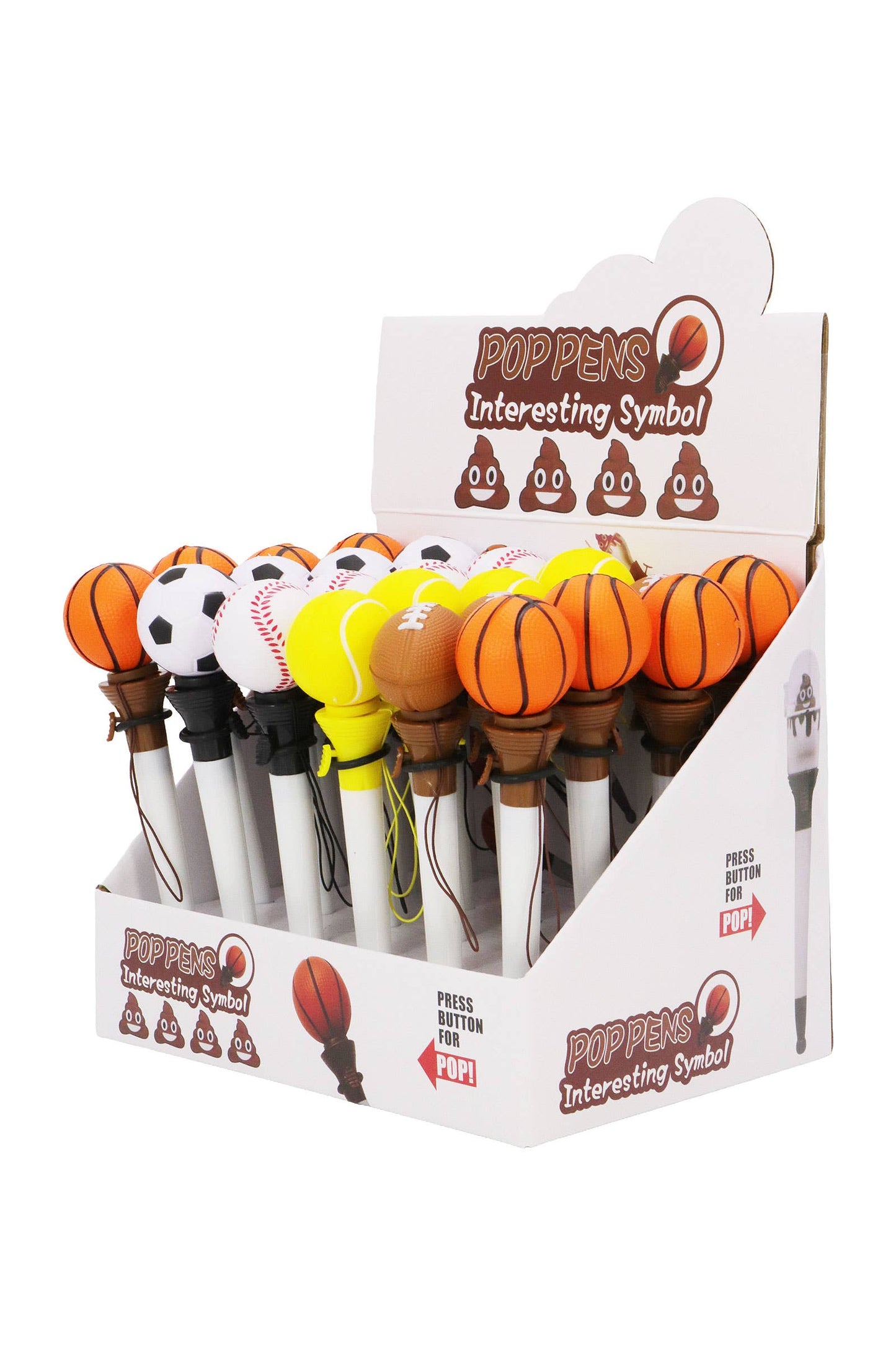 Sports Ball Bouncing Ejection Pen - 24 Pcs