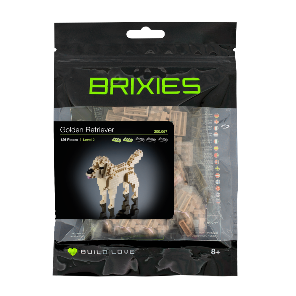 Brixies Large Zip Bag Golden Retriever