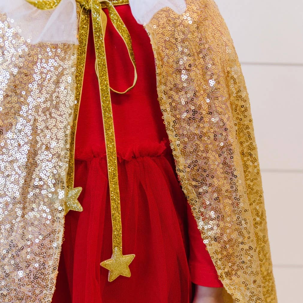 Gold Sequin Cape - Dress Up - Kids Cape  The Prize Booth
