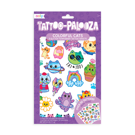 Colorful Cats - Temporary Tattoos