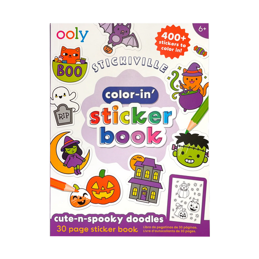 Stickiville Color-In' Sticker Book - Cute-N-Spooky Doodles