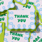 Box Set—Letterpress Scallop Thank You Notecard—Coquette B/G