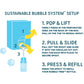 1 Liter 2 Bottle Refillable Bubble System In PDQ