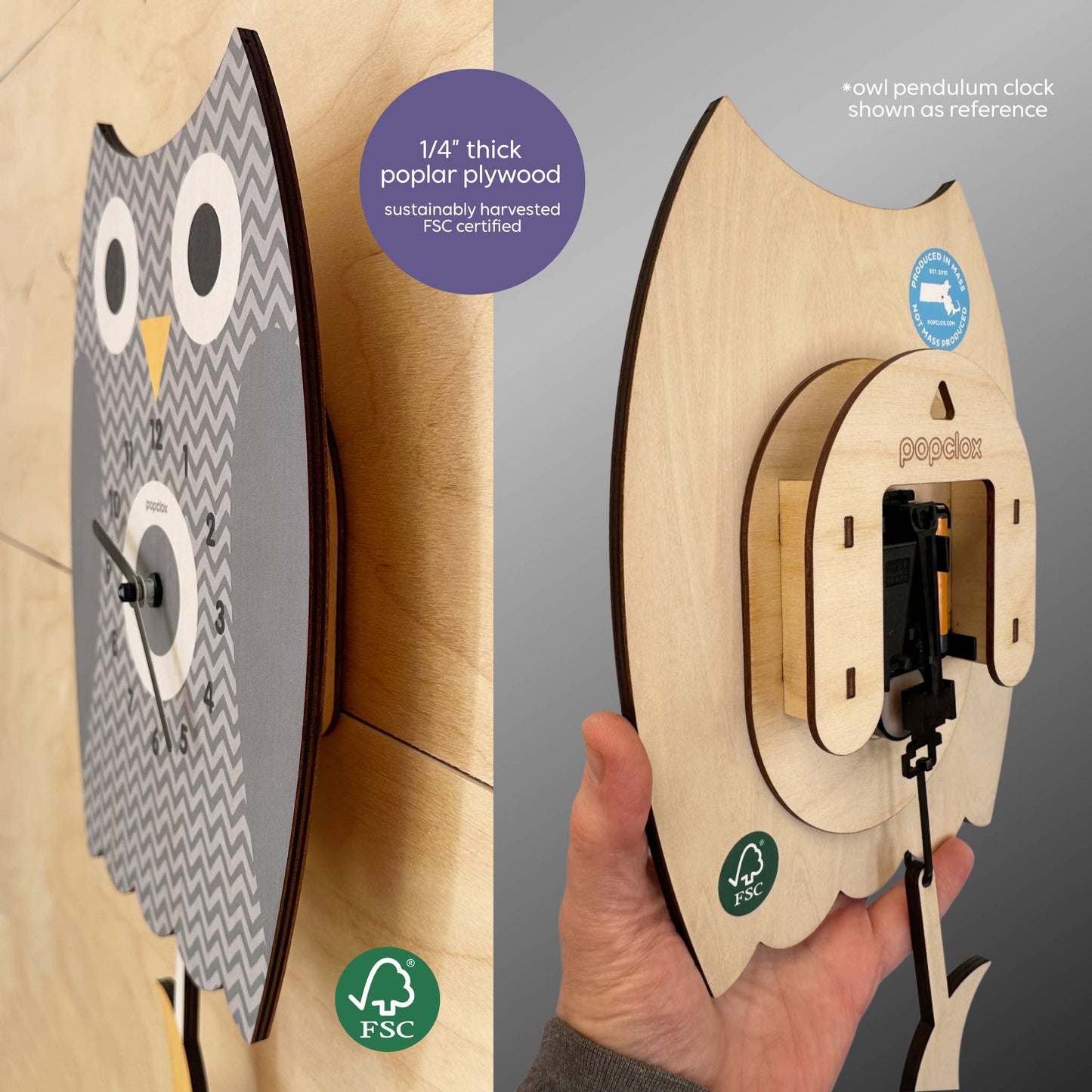 French Bulldog Pendulum Clock - Wood