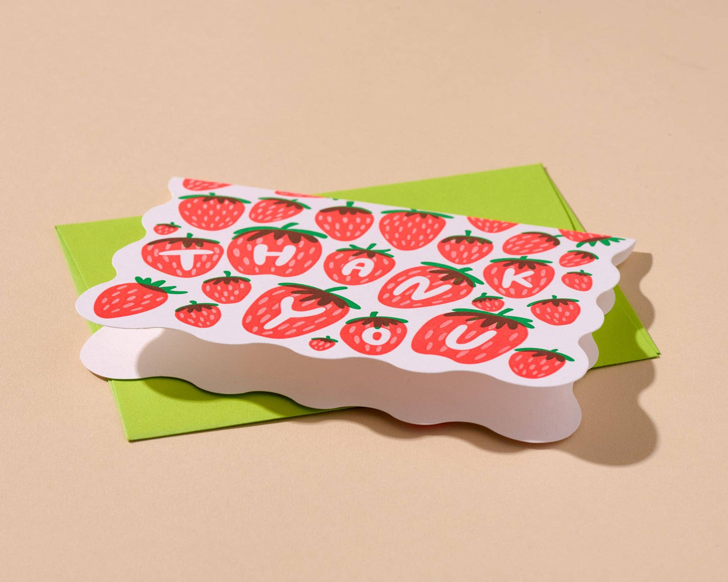 Box Set—Colorful Letterpress Thank You Notecards—Strawberry