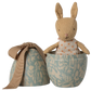 Easter egg with micro rabbit, Small - Dusty blue