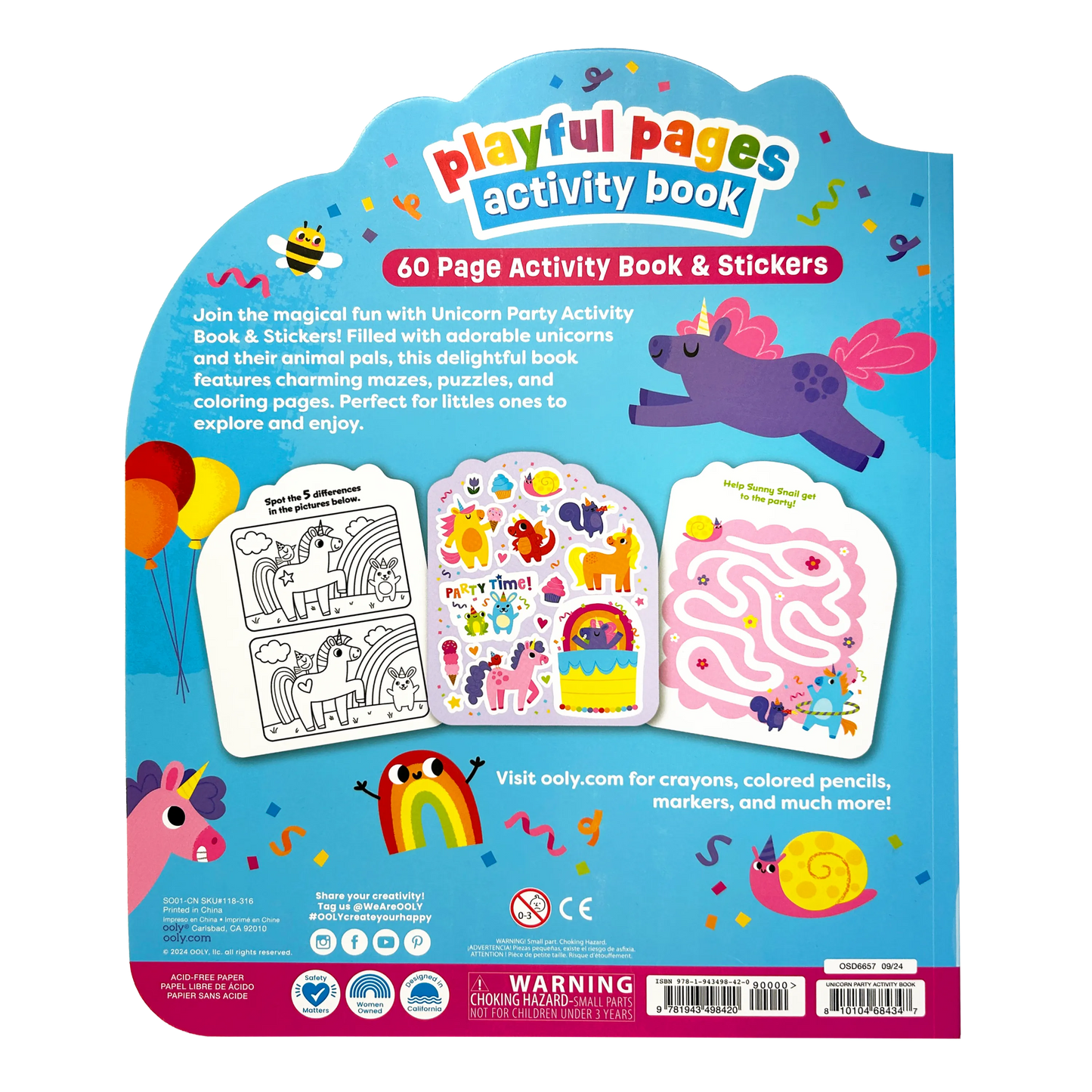 Playful Pages: Activity Book - Unicorn Party! (60 Pages)