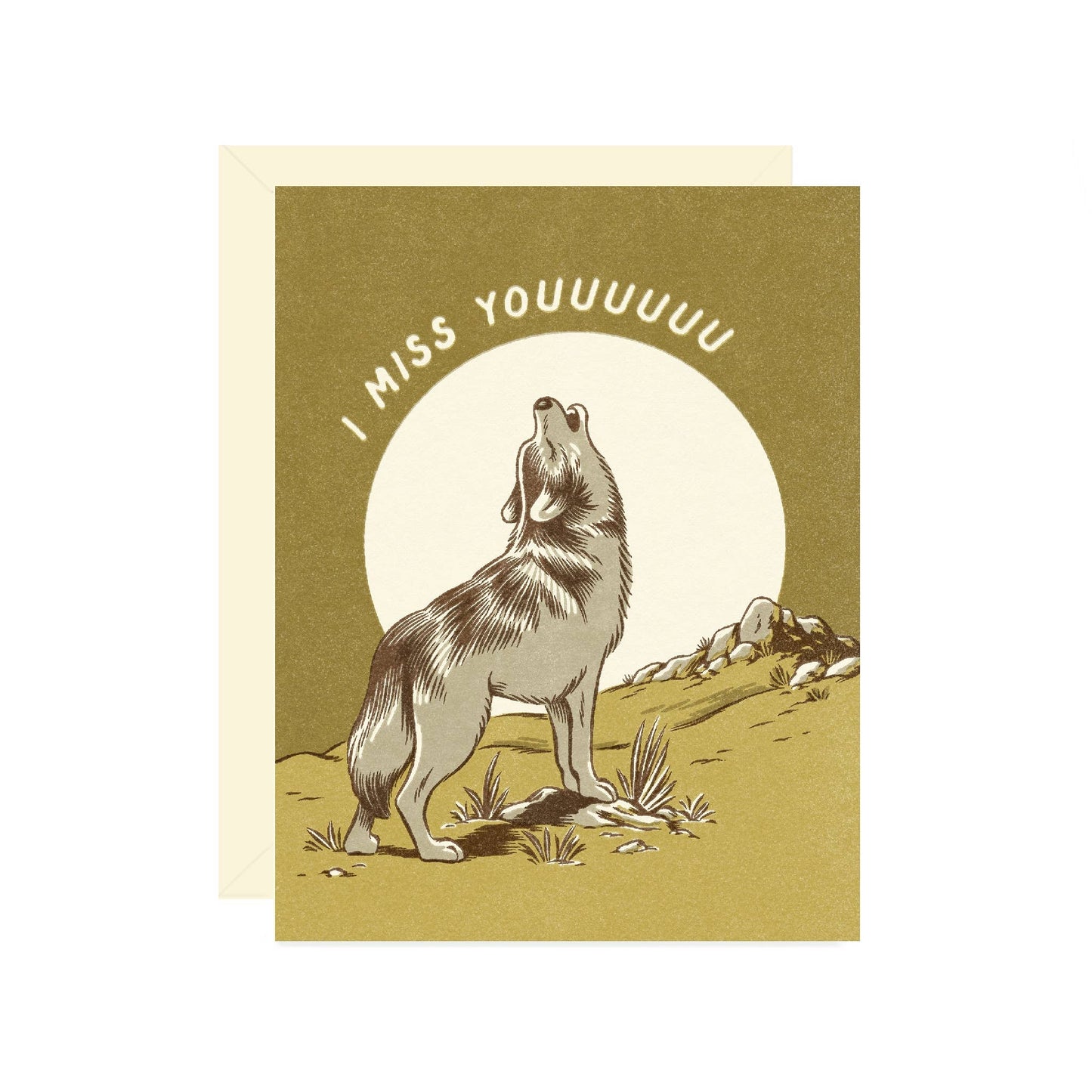 Wolf Miss You Greeting Card