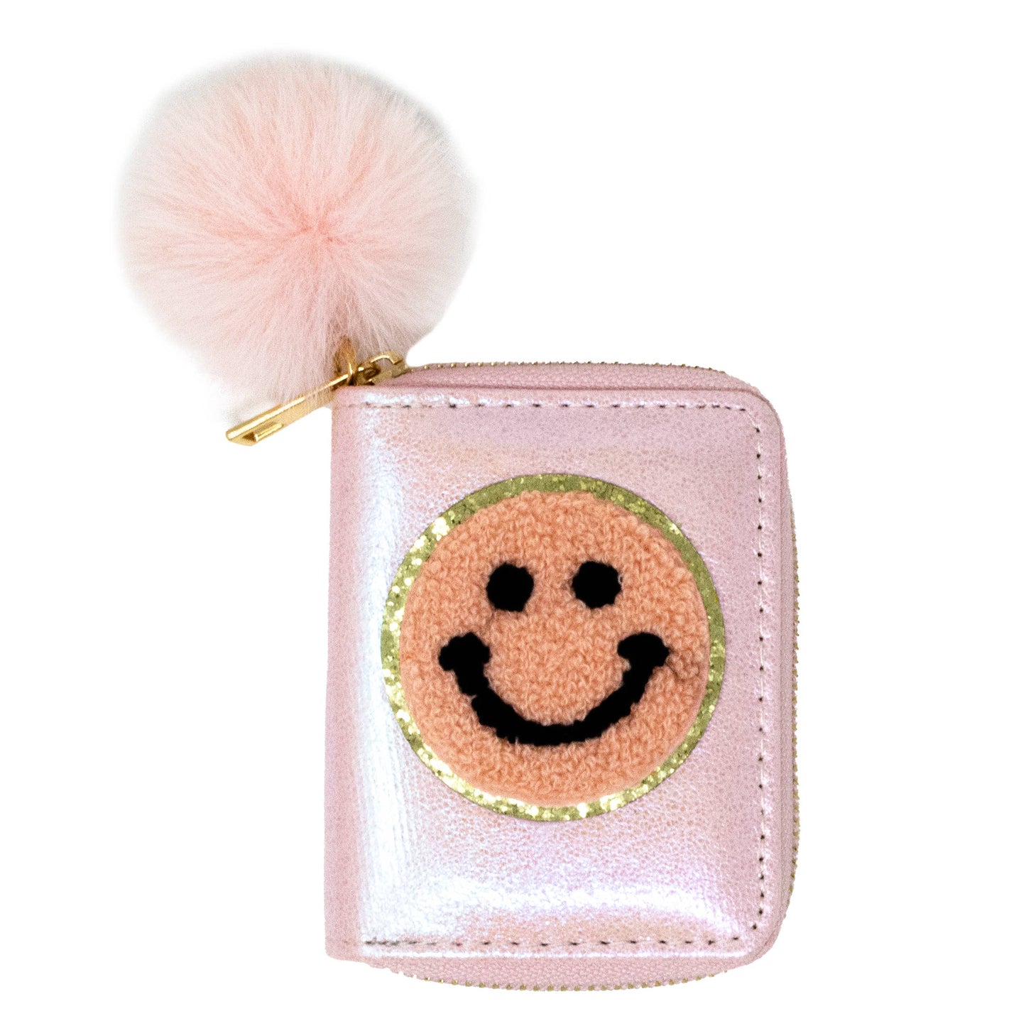 Shiny Happy Face Smile Wallet: Hot Pink