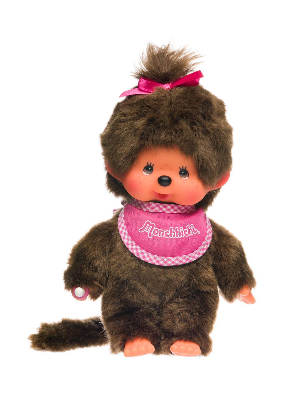 Monchhichi Standard Girl with pink bib