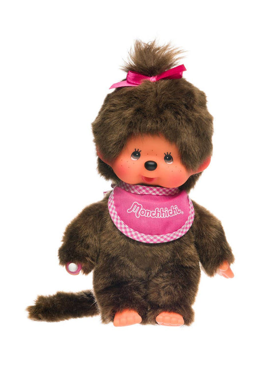 Monchhichi Standard Girl with pink bib