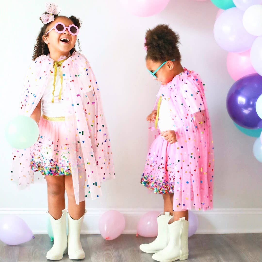 Raspberry Confetti Cape - Kids Dress Up Cape – The Prize Booth