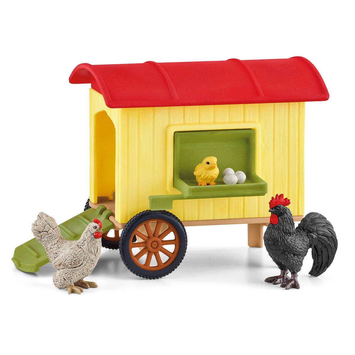 Mobile Chicken Coop Farm Figurine Toys Play Set