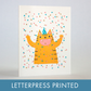 Confetti Cat Party Letterpress Greeting Card by Fugu Fugu 