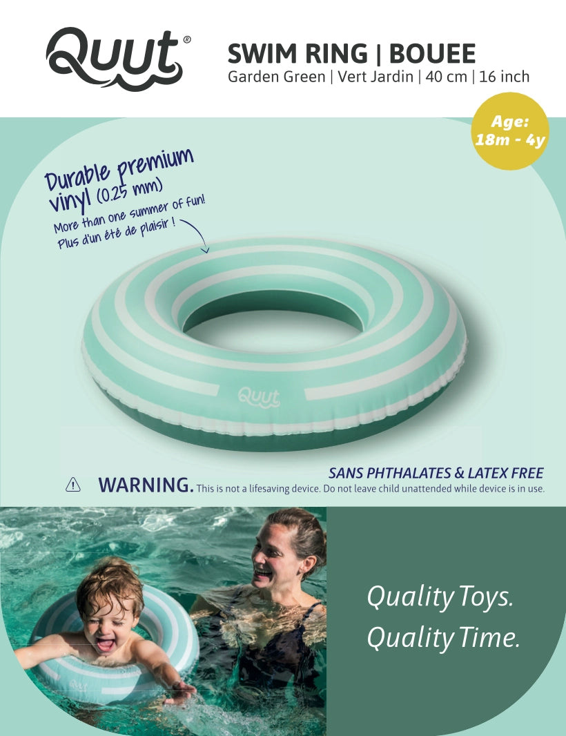 Quut Swim Rings Small - Garden Green - Small Size Swim Ring 16 Inch