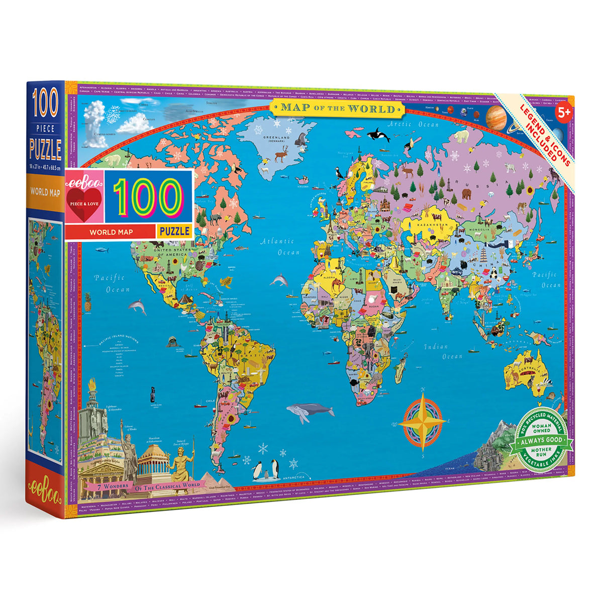 Map of the World 100 pc puzzle
