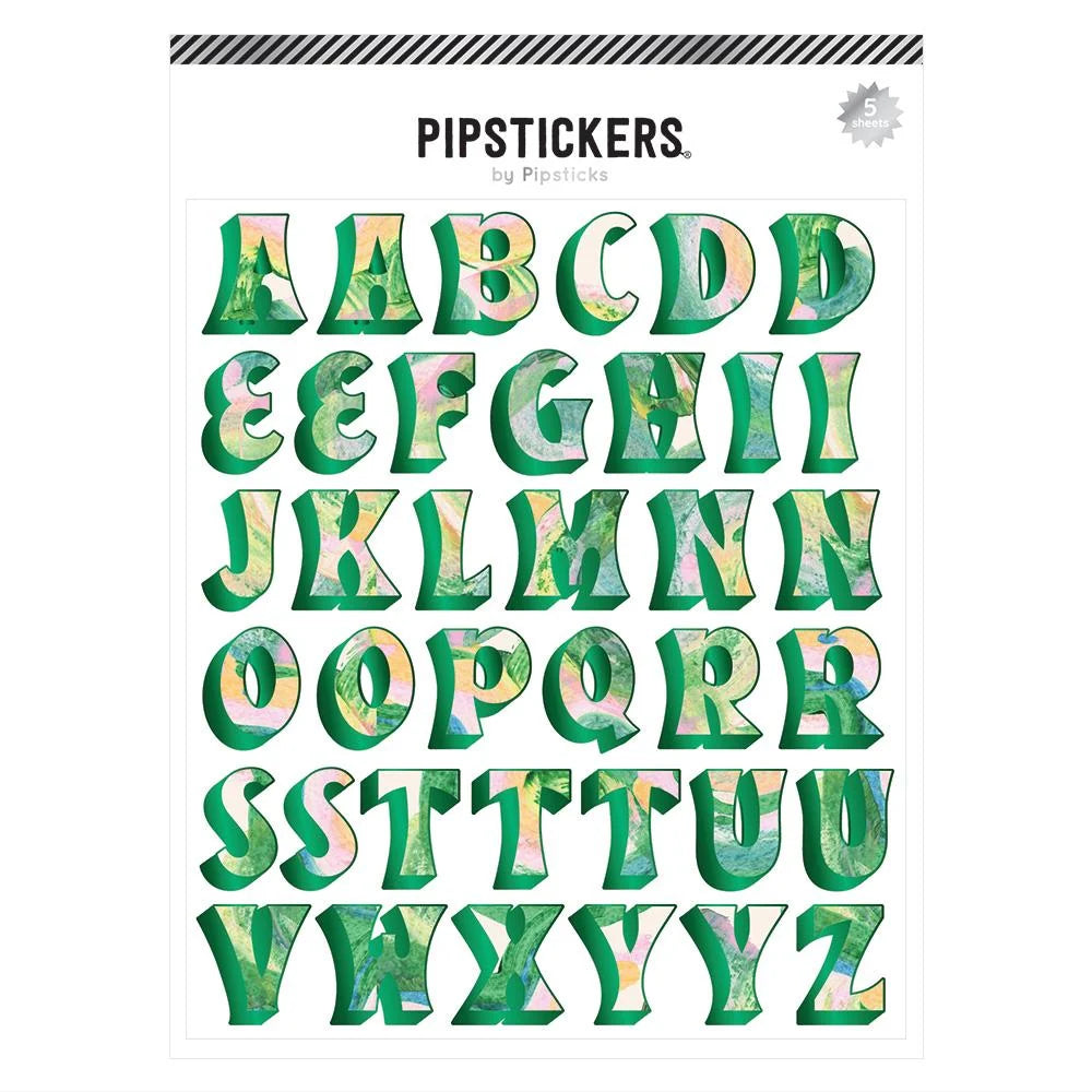 Marbled Green Big Alphabet (5ct)