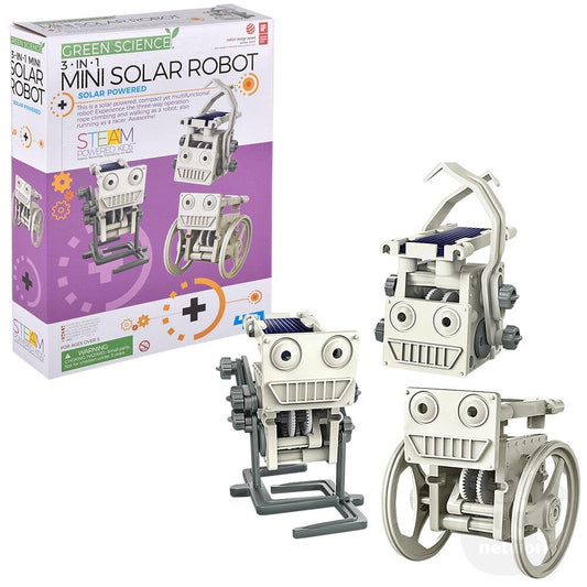 3 in 1 Mini Solar Robot - Green Science