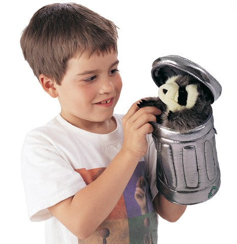 Racoon in Garbage Can Puppet