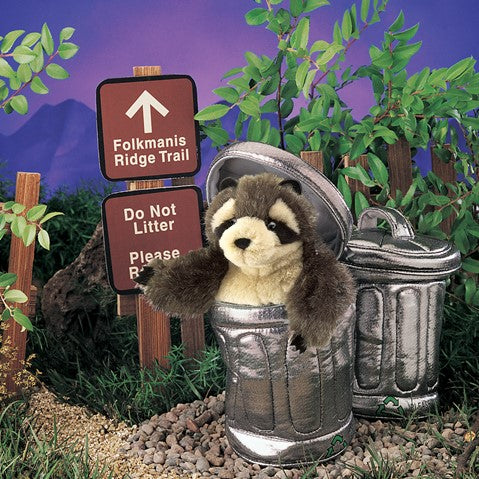 Racoon in Garbage Can Puppet