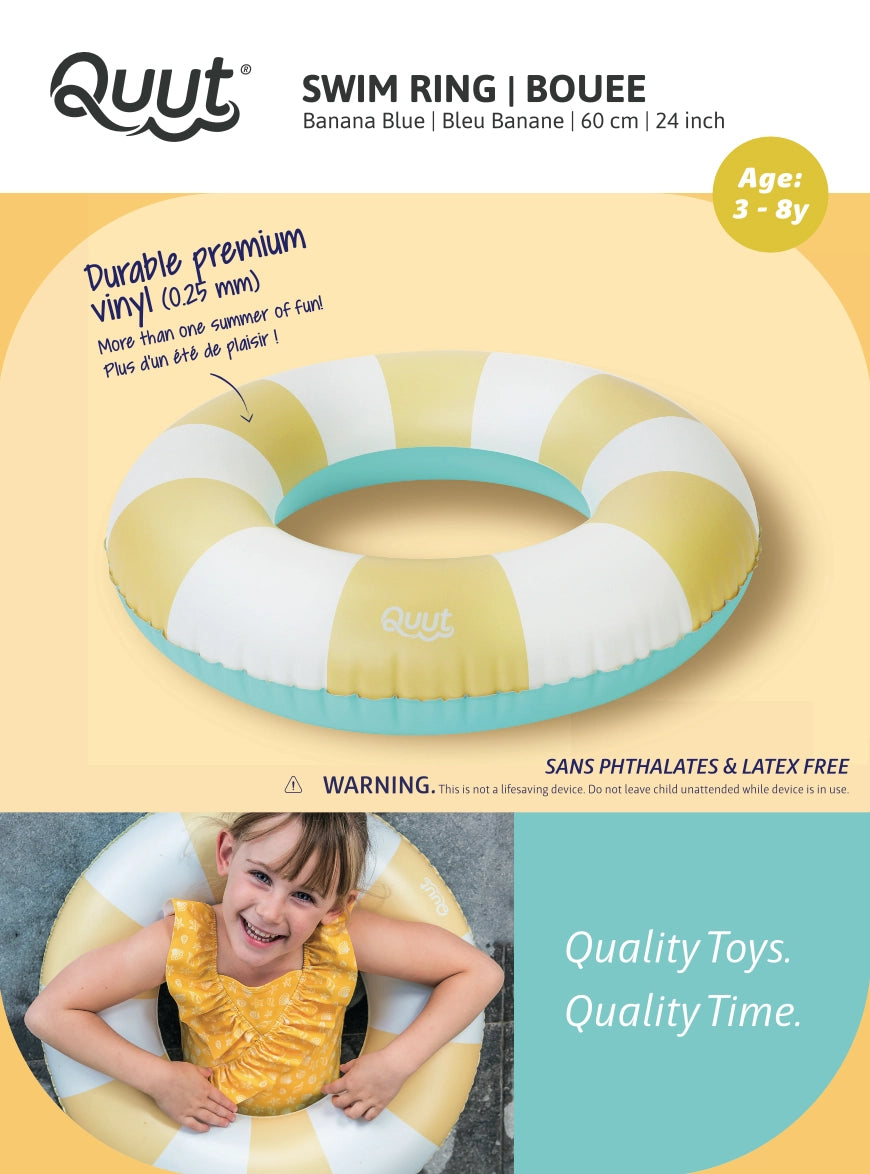 Quut Swim Rings Medium - Banana Blue - Medium Size Swim Ring 24 Inch
