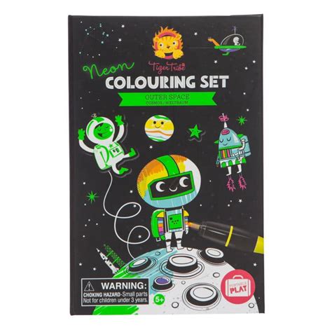Neon Outer Space coloring set