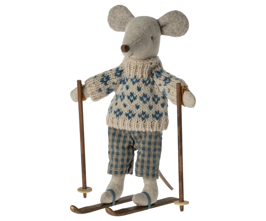 Winter Mouse with ski set, Dad