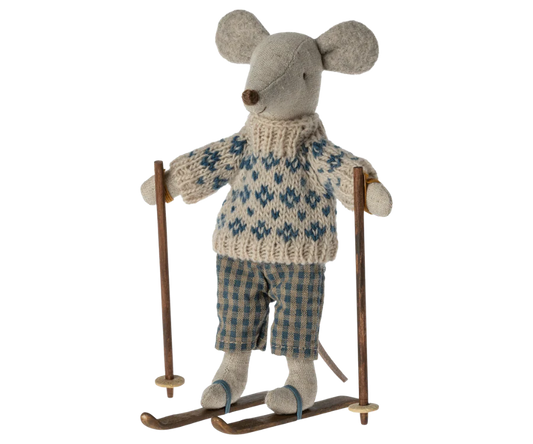 Winter Mouse with ski set, Dad