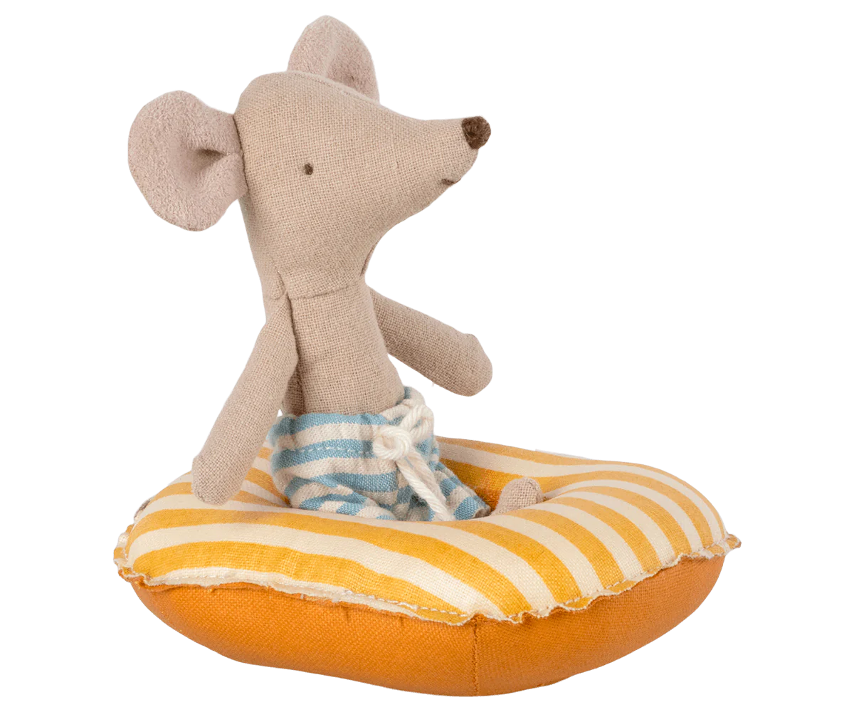 Rubber boat, small mouse - Yellow stripe