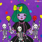 【8×8 Art Print】Dancing Skeltons