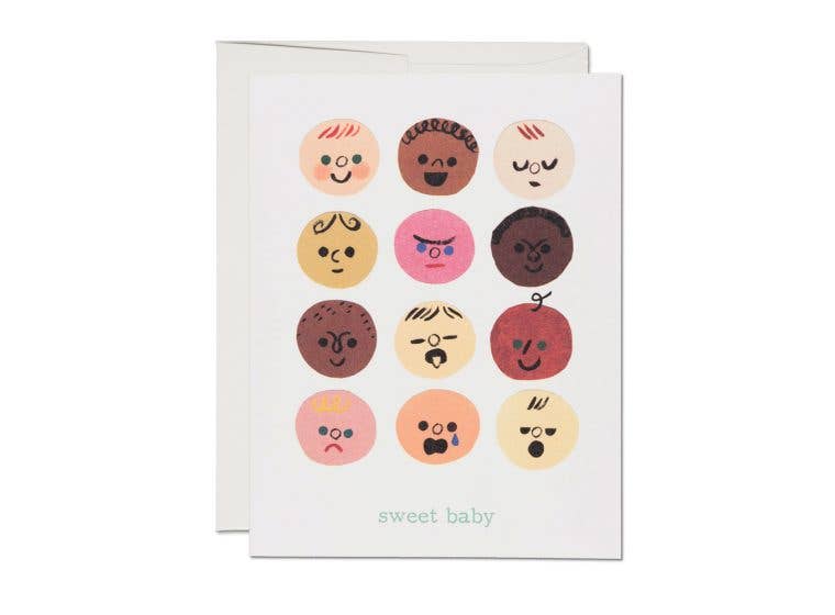 Baby Faces baby greeting card