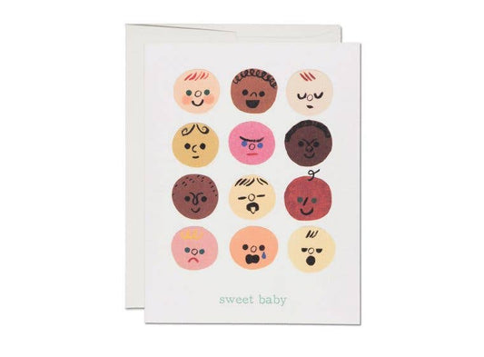Baby Faces baby greeting card