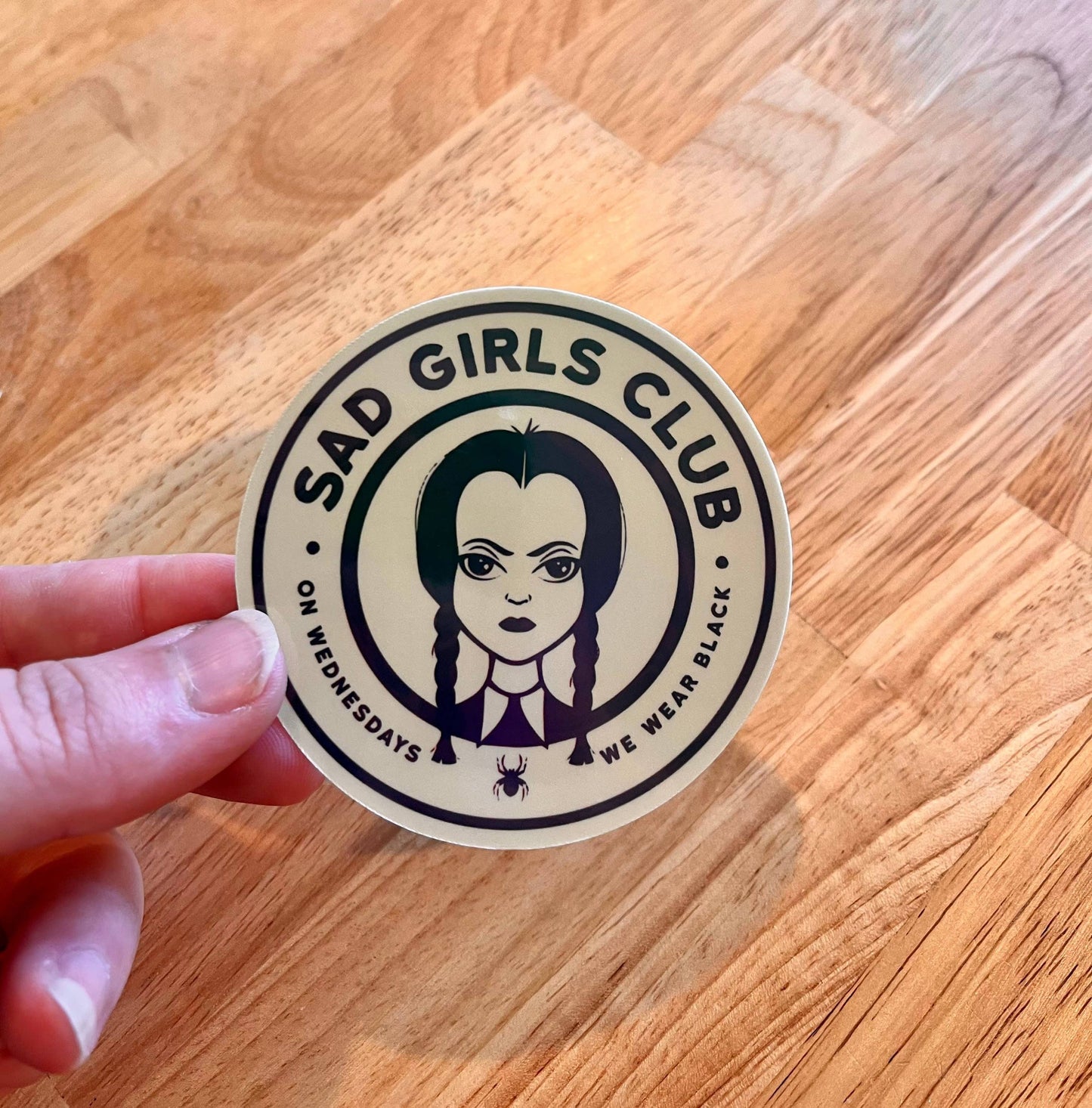 Sad Girls Club, Wednesday Addams, Vinyl Sticker