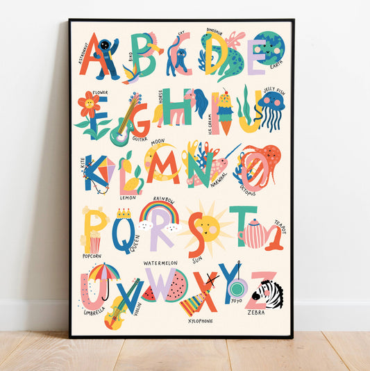 Children's Alphabet Art Poster