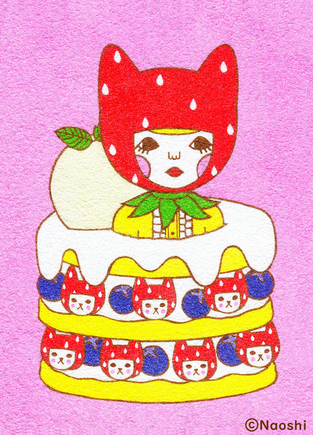 【5x7 Art Print】Pancake of Strawberry Cats