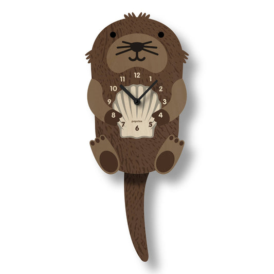 Otter Pendulum Clock - Wood